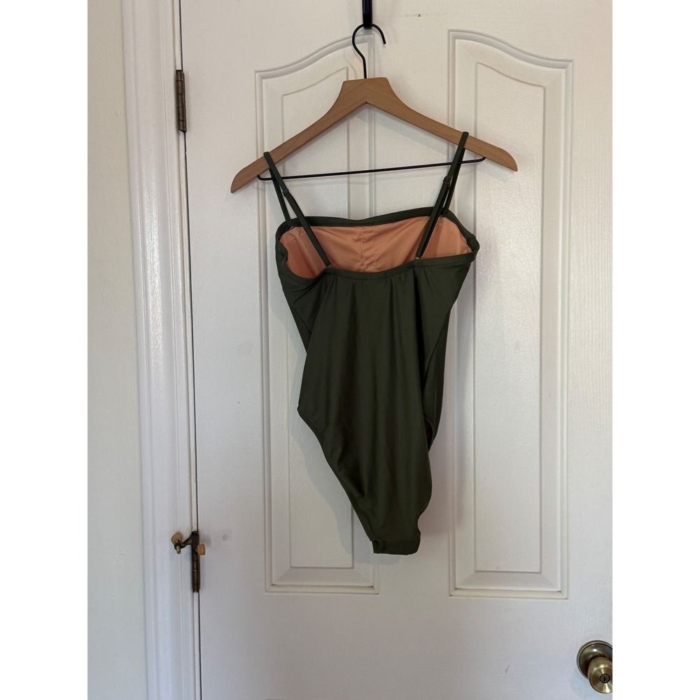 NWOT J.Crew | 2024 Squareneck One Piece Swimsuit BY354 Size 4 Olive Green - Picture 4 of 7